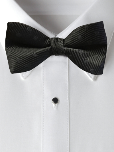'Allure' Tonal Bow Tie - Black